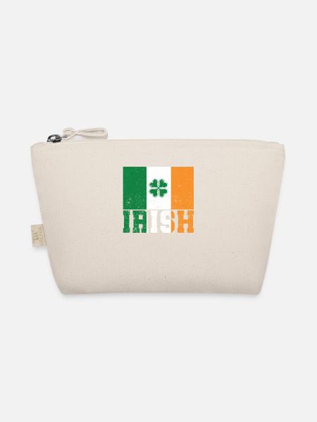 Patriotische irische Flagge Irland Kleeblatt - Bio-Täschchen - Natur - Vorne