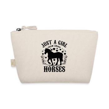 Horse Lover Gift Just A Girl Who Loves Horses - Organic Pouch - nature - Front