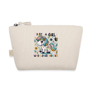 Horse Lover Gift Just A Girl Who Loves Horses - Organic Pouch - nature - Front