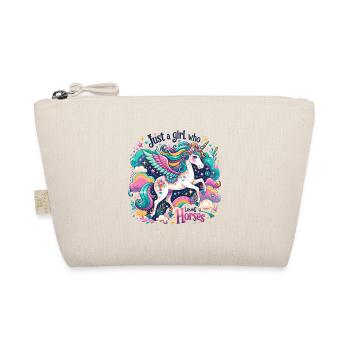 Horse Lover Gift Just A Girl Who Loves Horses - Organic Pouch - nature - Front