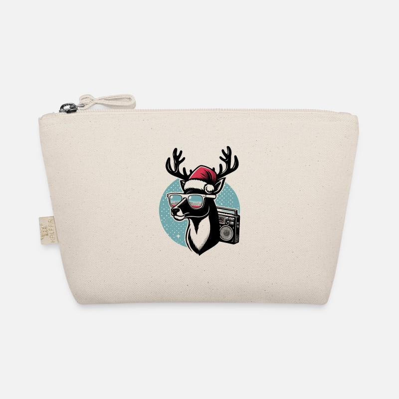Chapeau de père Noël renne rétro Trousse biologique
