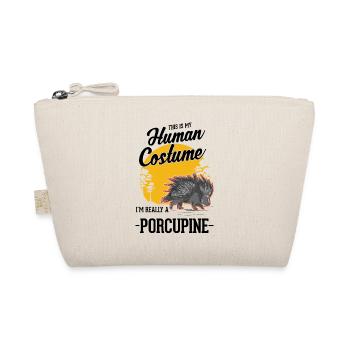 Porcupine Human Costume Halloween - Organic Pouch - nature - Front