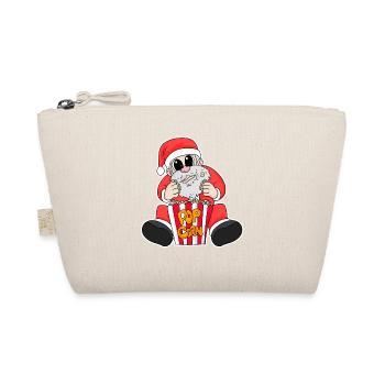 Weihnachtsmann Popcorn Weihnachten - Bio-Täschchen - Natur - Vorne
