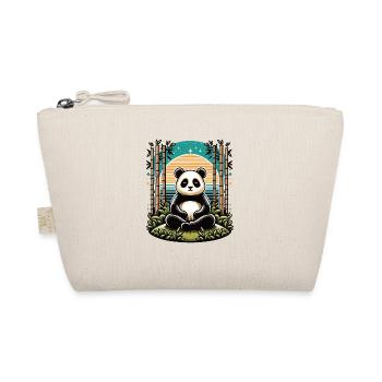 Panda Buddha monk praying in bamboo temple - Organic Pouch - nature - Front