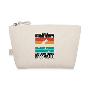 Never Underestimate An Old Man Playing Broomball - Bio-Täschchen - Natur - Vorne