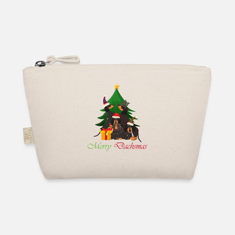 Dackel, Dachshund, Weihnachten, X-Mas, Christmas - Bio-Täschchen - Natur