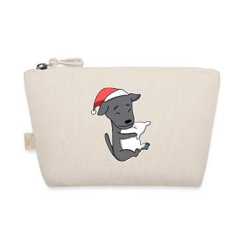 Italienisches Windspiel Hund Tier Weihnachten - Bio-Täschchen - Natur - Vorne