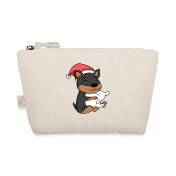 Pinscher Hund Tier Weihnachten - Bio-Täschchen - Natur - Vorne
