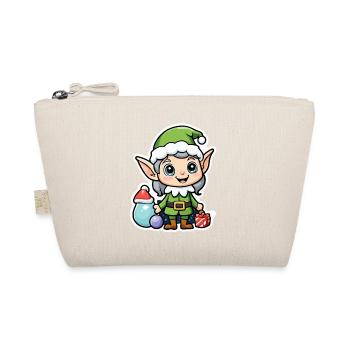 Elf Christmas Elf Gift Elf - Organic Pouch - nature - Front