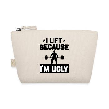 I Lift Because i'm Ugly Workout Motivation gym - Organic Pouch - nature - Front