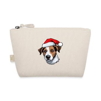 jack russel terrier Hund Weihnachten Kopf - Bio-Täschchen - Natur - Vorne