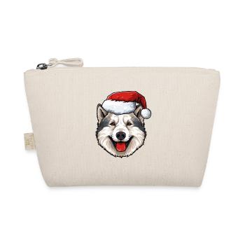 Akita Hund Weihnachten Kopf - Bio-Täschchen - Natur - Vorne