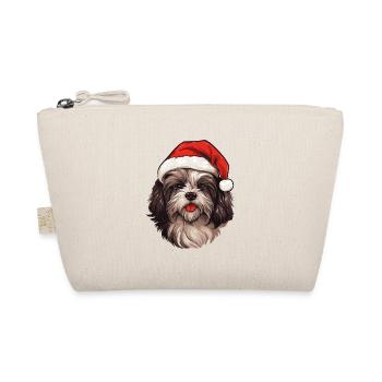 Tête de Noël de chien bichon havanais - Trousse biologique - nature - Devant