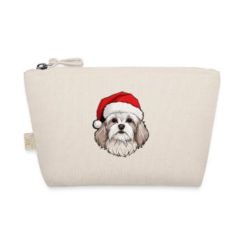 Malteser Hund Weihnachten Kopf - Bio-Täschchen - Natur - Vorne
