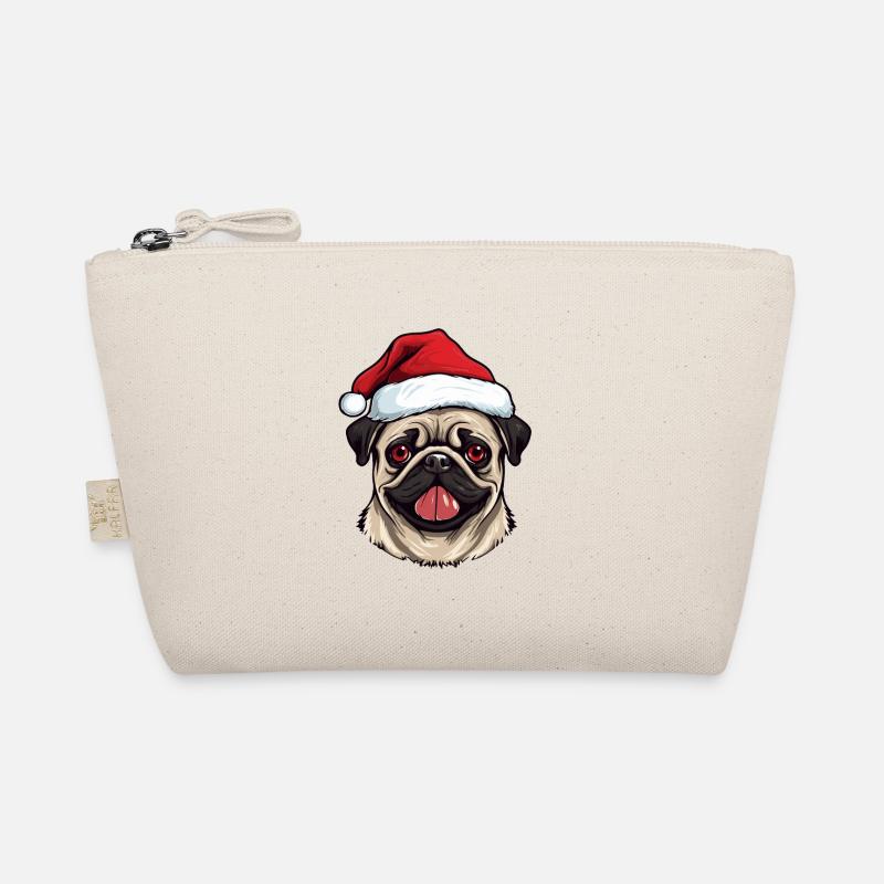 Pug Dog Pug Christmas Head Organic Pouch