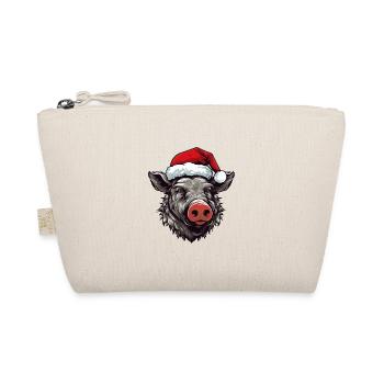 Wild Boar Christmas Animal Head - Organic Pouch - nature - Front