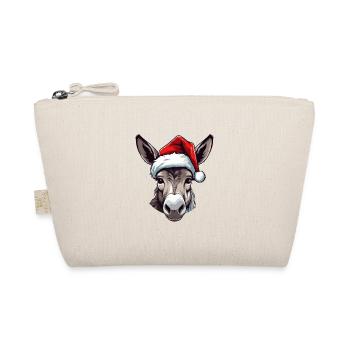 Donkey Christmas Animal Head - Organic Pouch - nature - Front