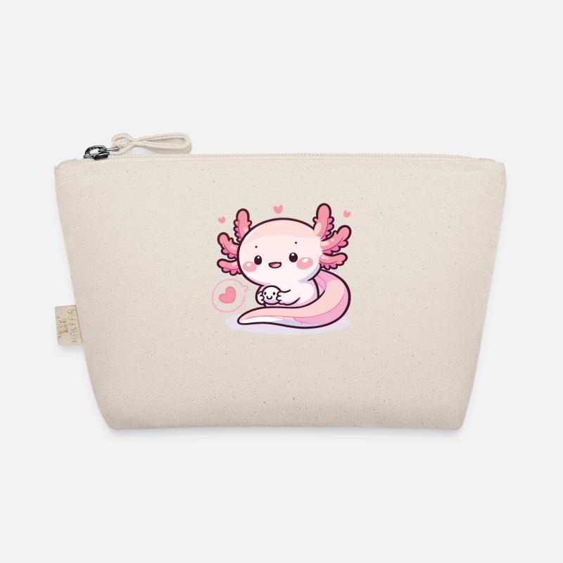 Cute Axolotl with Heart Axolotls Organic Pouch