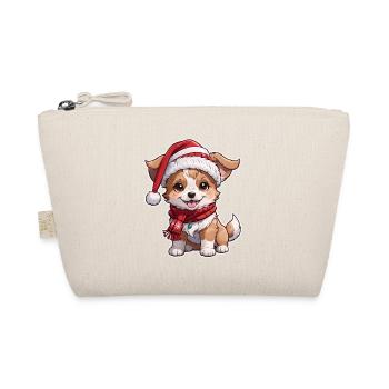 chien avec bonnet de noel - Trousse biologique - nature - Devant