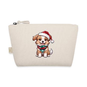 chien avec bonnet de noel - Trousse biologique - nature - Devant
