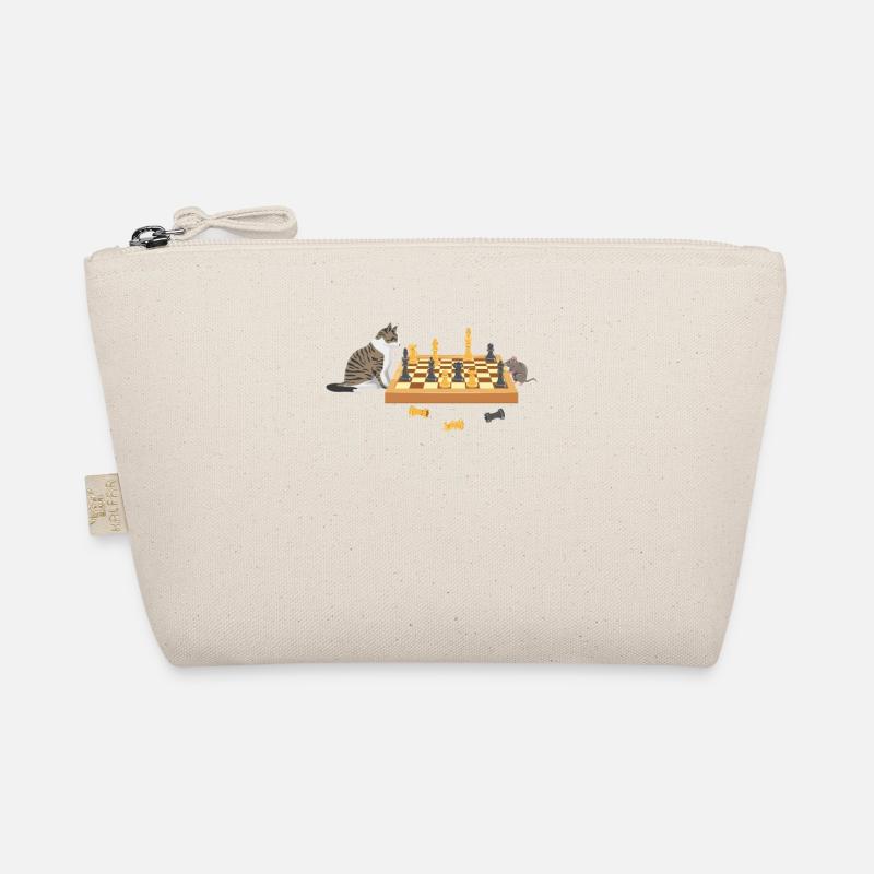 Brettspielabend Katze Maus Schachspielende Spieler - Bio-Täschchen - Natur