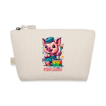 Pigcasso Lustiges Schwein Maler Kunstliebhaber - Bio-Täschchen - Natur - Vorne
