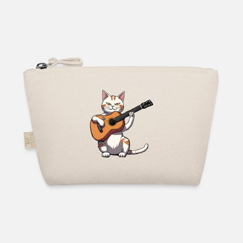 Cat Playing Guitar Kitten Cat Owner Organic Pouch