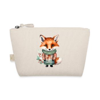 Winter fox in sweater - Organic Pouch - nature - Front