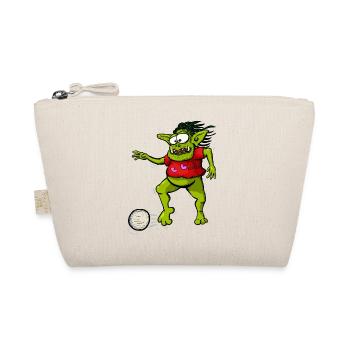 Kobold spielt Fußball - Bio-Täschchen - Natur - Vorne