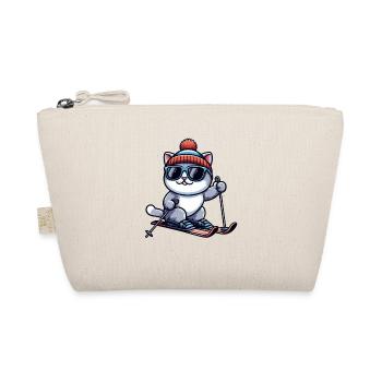 British Shorthair Katze beim Skifahren Winter - Bio-Täschchen - Natur - Vorne