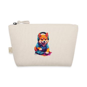 Gaming Shiba Hund Nerd mit Retro Controller - Bio-Täschchen - Natur - Vorne