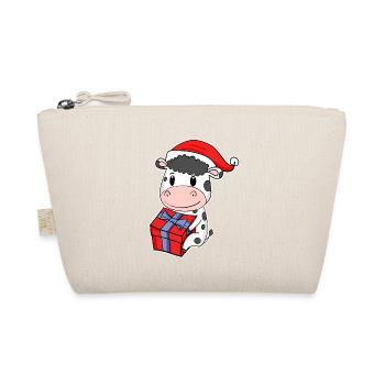 Cow with Christmas hat Christmas - Organic Pouch - nature - Front