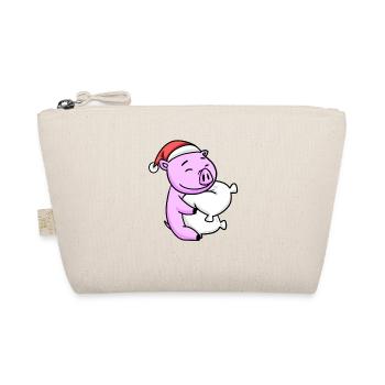 Cochon Mignon Fatigué Noël - Trousse biologique - nature - Devant