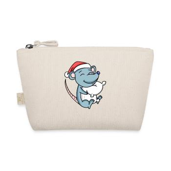 Souris Mignon Fatigué Noël - Trousse biologique - nature - Devant