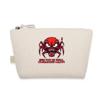 Evil angry crazy cartoon skull spider - Organic Pouch - nature - Front