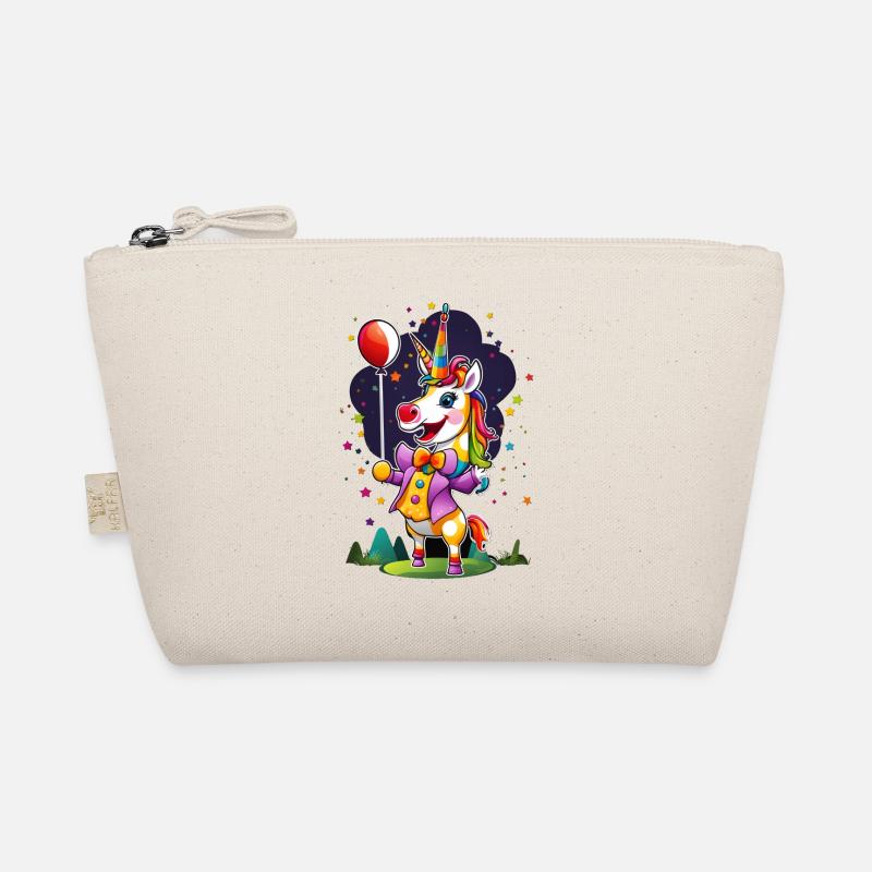 Clown Einhorn Unicorn - Bio-Täschchen - Natur