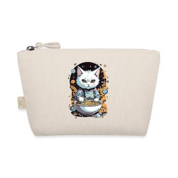 Cat Loves Ramen Noodle Soup Aesthetic Design - Organic Pouch - nature - Front