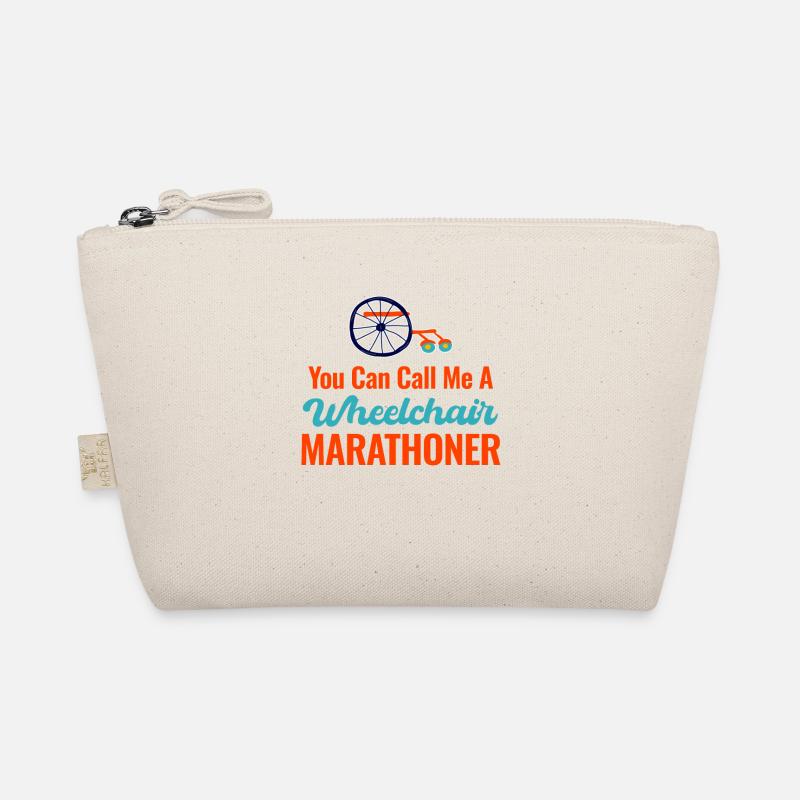 Man Kann Mich Einen Rollstuhl-marathonläufer Mit Bio-Täschchen