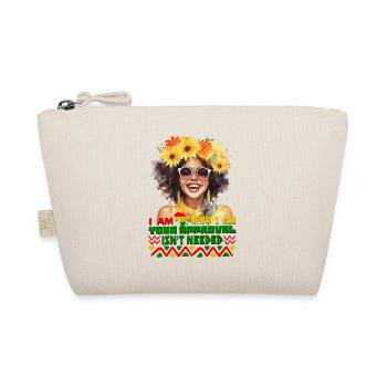 Black Queen Curly Afro - Celebrate Black History - Organic Pouch - nature - Front