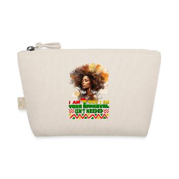 Black Queen Curly Afro - Celebrate Black History - Organic Pouch - nature - Front