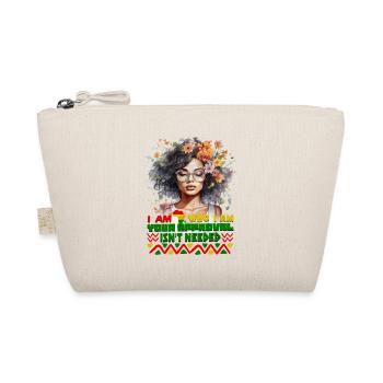 Black Queen Curly Afro - Celebrate Black History - Organic Pouch - nature - Front