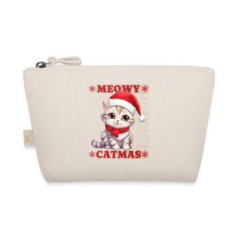 Cat Christmas Merry Meowy Catmas Ugly Cute - Organic Pouch - nature - Front