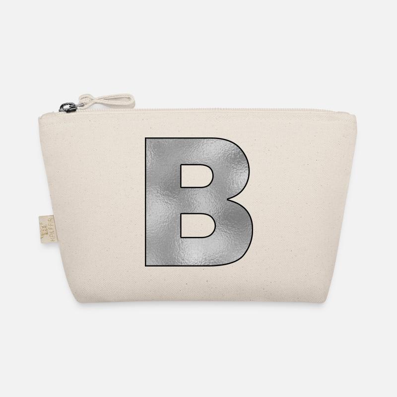 Letter B Silver Organic Pouch