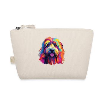Wasserfarben Farbenfroher Bearded Collie - Bio-Täschchen - Natur - Vorne