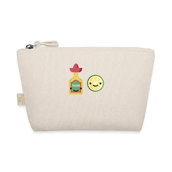 Smiling Tequila Bottle Lime Mexican Alcohol Pun - Organic Pouch - nature - Front