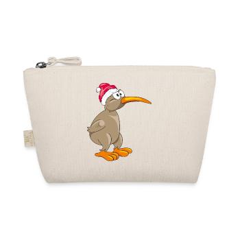 Kiwi bird in Christmas hat - Organic Pouch - nature - Front
