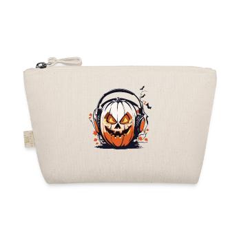 Halloween Musik Kürbis Kopfhörer Spaß Design - Bio-Täschchen - Natur - Vorne