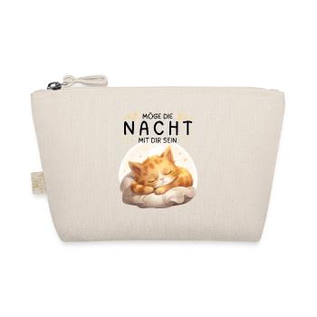 Möge die Nacht mit dir sein - Schlafshirt Katze - Bio-Täschchen - Natur - Vorne