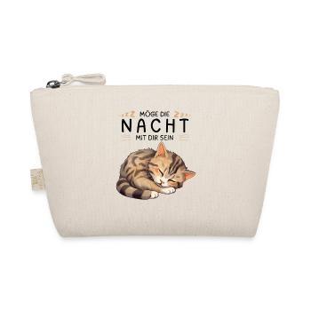Möge die Nacht mit dir sein - Schlafshirt Katze - Bio-Täschchen - Natur - Vorne