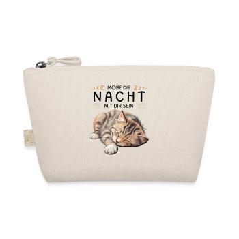 Möge die Nacht mit dir sein - Schlafshirt Katze - Bio-Täschchen - Natur - Vorne